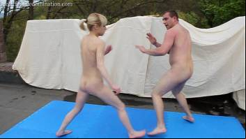Mixed Kickboxing Ending With Loser Orally Pleasuring Winner